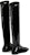 (W) Giuseppe Zanotti 'Pigalle 05 Black Square Toe Flat High Boot' Kasut But Hitam I080011001