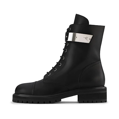 (W) Giuseppe Zanotti Alexa 'Metallic Silver Black'