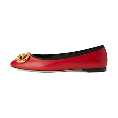 (W) Giuseppe Zanotti Amur Ballet Flat 'Red Leather'