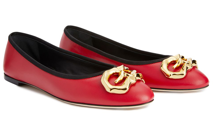 (W) Giuseppe Zanotti Amur Ballet Flat 'Red Leather' 圖 2