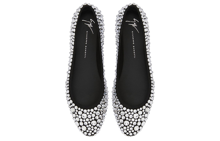(W) Giuseppe Zanotti Amur Crystal 'Black Velvet Ballet Flats' 圖 4