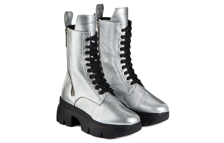 (W) Giuseppe Zanotti Apocalypse 'Silver Patent Lace-Up Ankle Boot' 圖 2