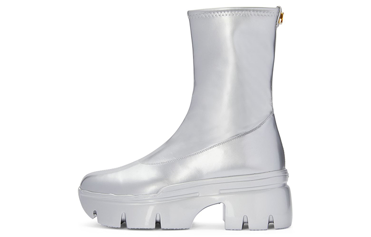 (W) Giuseppe Zanotti Apocalypse Gloss 'Silver Zipper Bootie'