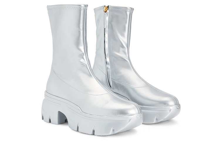 (W) Giuseppe Zanotti Apocalypse Gloss 'Silver Zipper Bootie' 圖 2