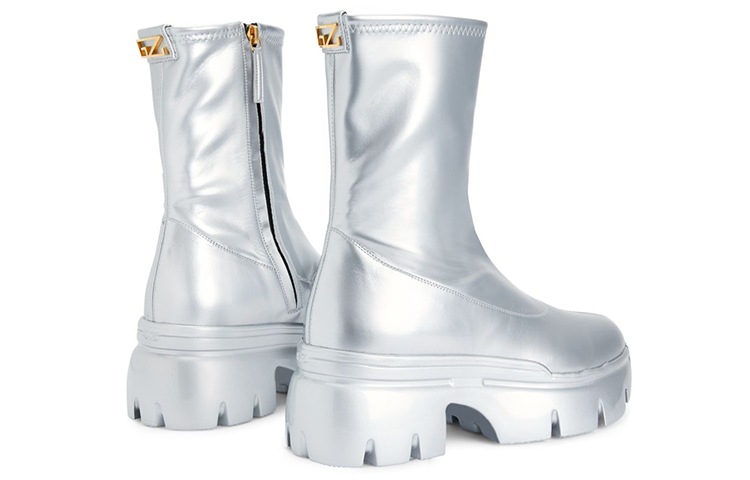 (W) Giuseppe Zanotti Apocalypse Gloss 'Silver Zipper Bootie' 圖 3
