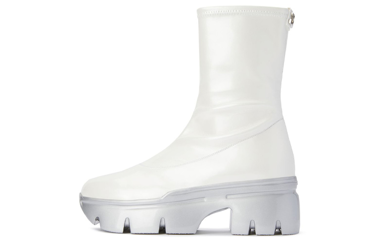 (W) Giuseppe Zanotti Apocalypse Gloss 'White Leather Zip'