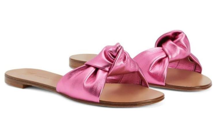 (W) Giuseppe Zanotti Aycha 'Pink Leather Slide' 圖 3