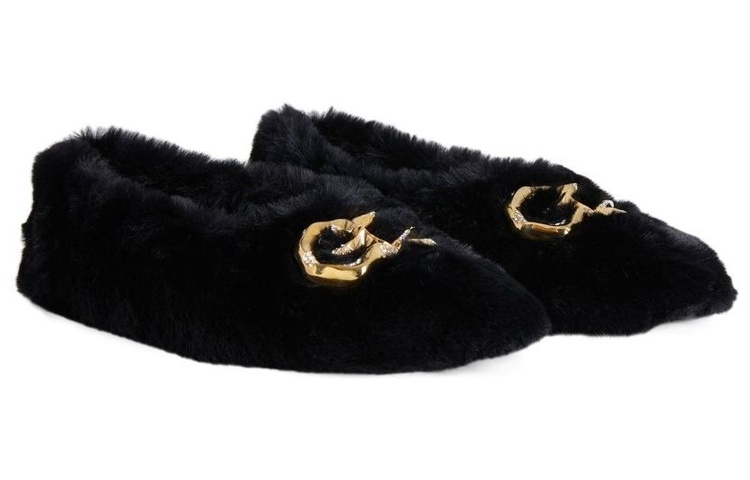 (W) Giuseppe Zanotti Ballet Flat 'Black Faux Fur Slip-On' 圖 2