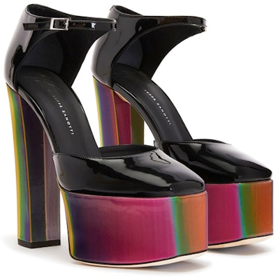 (W) レディースジュゼッペザノッティベベハイヒール『ブラックパテントレザー&メタルバックル』E060009023 E060009023 Lookbook (W) レディースジュゼッペザノッティベベハイヒール『ブラックパテントレザー&メタルバックル』E060009023 E060009023