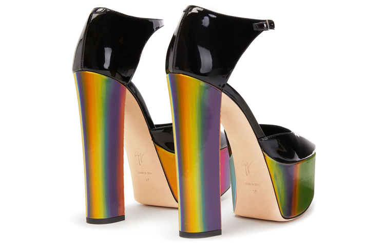 Purchase giuseppe zanotti/GZ Bebe 漆皮 防水台金屬扣 高跟鞋 女款 黑色