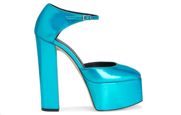 (W) Giuseppe Zanotti Bebe High Heels 'Blue Metallic Buckle' 圖 2