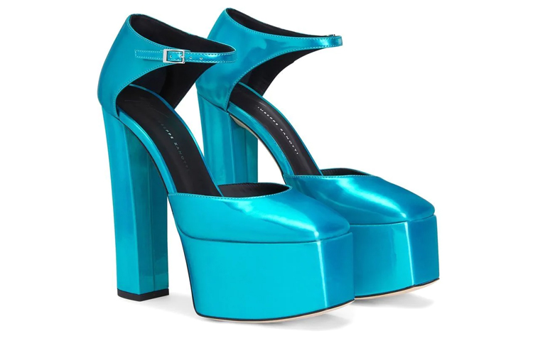 (W) Giuseppe Zanotti Bebe High Heels 'Blue Metallic Buckle' 圖 3