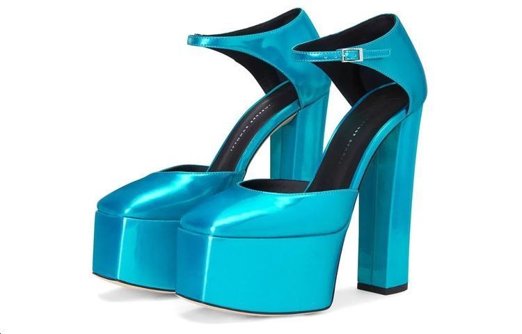 (W) Giuseppe Zanotti Bebe High Heels 'Blue Metallic Buckle' 圖 4