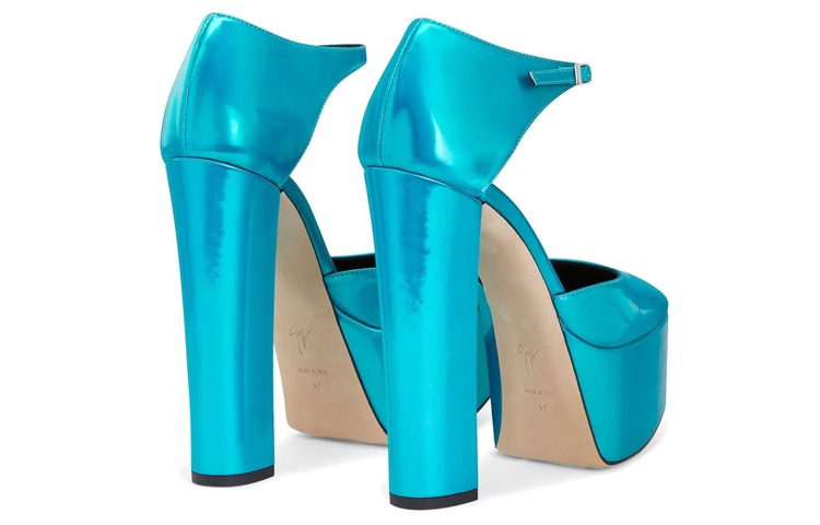 (W) Giuseppe Zanotti Bebe High Heels 'Blue Metallic Buckle' 圖 5