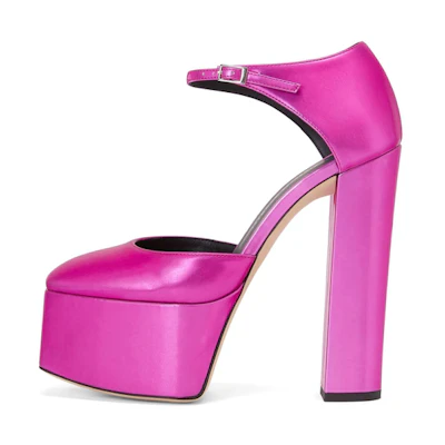 (W) Giuseppe Zanotti Bebe High Heels 'Pink Metallic Buckle'