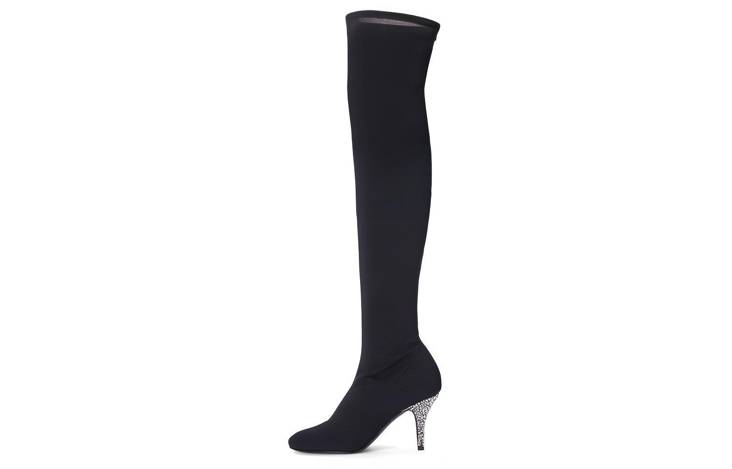 (W) Giuseppe Zanotti Calixtee Cuissarde 'Black Mesh High-Heel Boots'