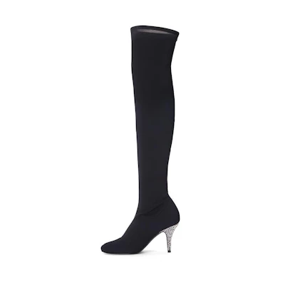 (W) Giuseppe Zanotti Calixtee Cuissarde 'Black Mesh High-Heel Boots'
