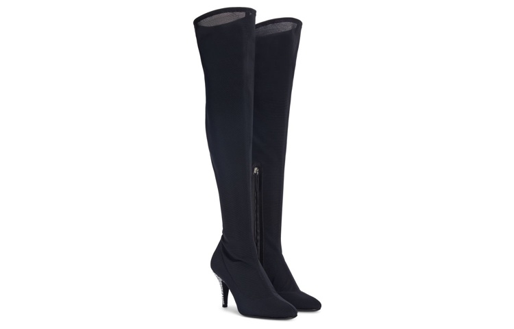 (W) Giuseppe Zanotti Calixtee Cuissarde 'Black Mesh High-Heel Boots' 圖 2