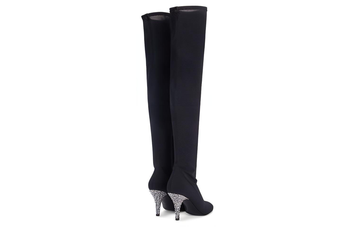 (W) Giuseppe Zanotti Calixtee Cuissarde 'Black Mesh High-Heel Boots' 圖 3