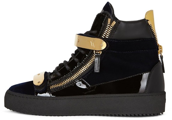 (Women) Giuseppe Zanotti Coby Mid-Top 'Blue Black Velvet' RS10053002 Buy (Women) Giuseppe Zanotti Coby Mid-Top 'Blue Black Velvet' RS10053002