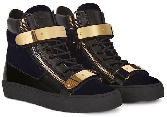 (Women) Giuseppe Zanotti Coby Mid-Top 'Blue Black Velvet' RS10053002 Order (Women) Giuseppe Zanotti Coby Mid-Top 'Blue Black Velvet' RS10053002
