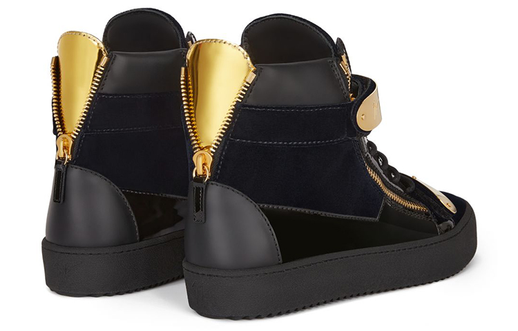 Lookbook (Women) Giuseppe Zanotti Coby Mid-Top 'Blue Black Velvet' RS10053002