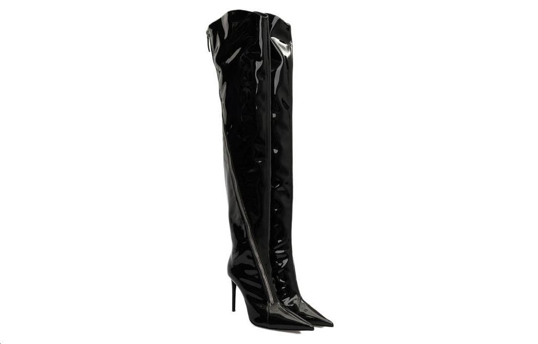 Shop (W) Giuseppe Zanotti Crudelia Boots Hitam Hak Tinggi 10.5cm Toe Lancip I180005001