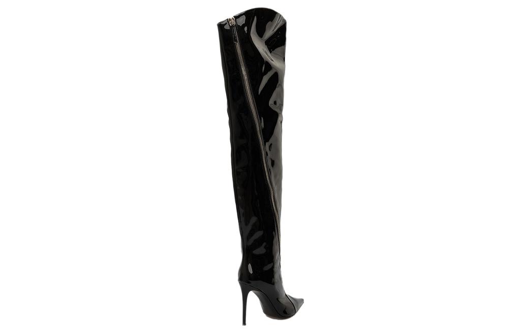 Purchase (W) Giuseppe Zanotti Crudelia Boots Hitam Hak Tinggi 10.5cm Toe Lancip I180005001