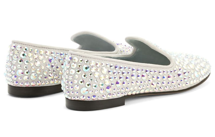 (W) Giuseppe Zanotti Evangeline 'Light Grey Velvet Crystal Embroidery' 圖 3