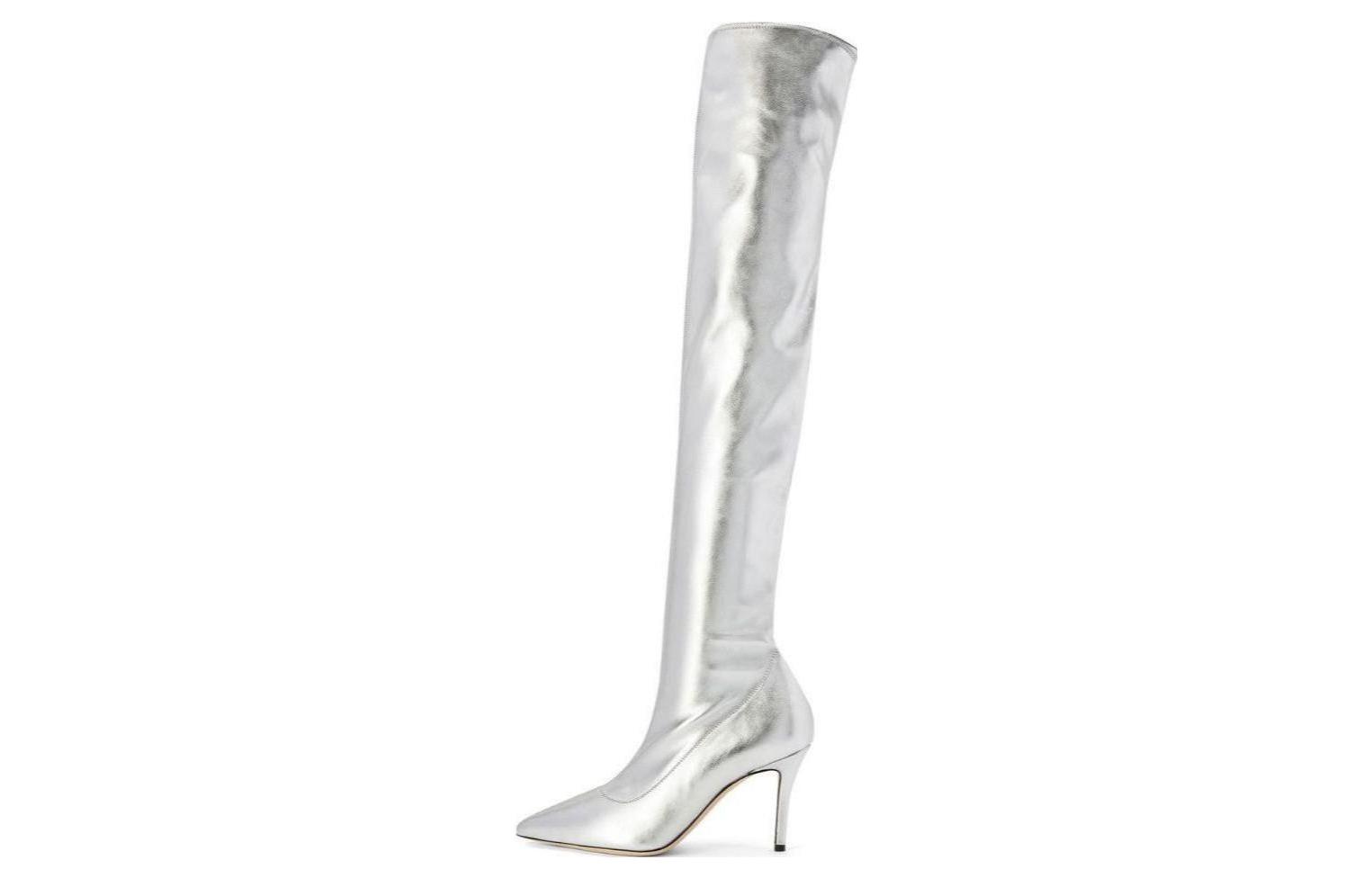 (Women) Giuseppe Zanotti Felicity 'Silver Over-The-Knee High Heel' I080031H01