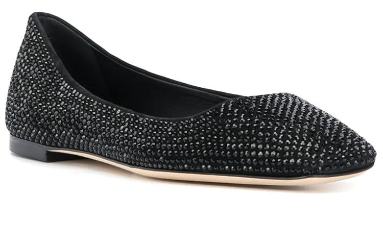 (W) Giuseppe Zanotti Flat Ballet 'Black Crystal Embellished' 圖 2