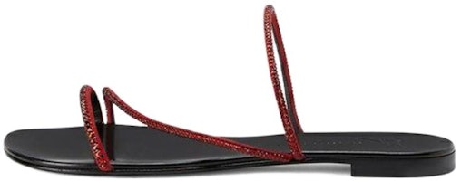 (Women) Giuseppe Zanotti Flat Slide Sandals 'Red Crystal' E300022008 (Women) Giuseppe Zanotti Flat Slide Sandals 'Red Crystal' E300022008