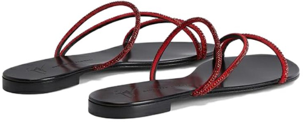 (Women) Giuseppe Zanotti Flat Slide Sandals 'Red Crystal' E300022008 Lookbook (Women) Giuseppe Zanotti Flat Slide Sandals 'Red Crystal' E300022008