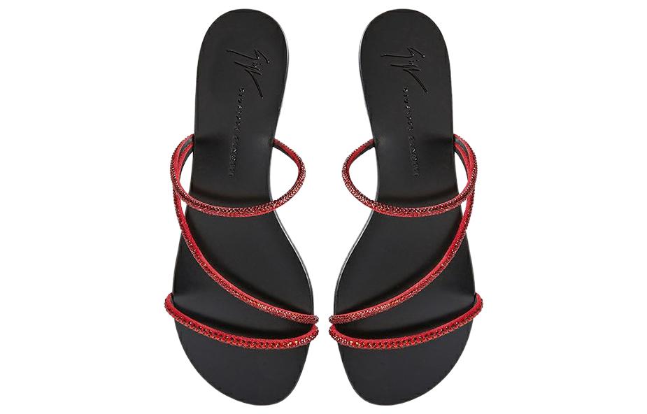 Shop (W) ジュゼッペザノッティ　レッドクリスタル　フラットスライドサンダル E300022008