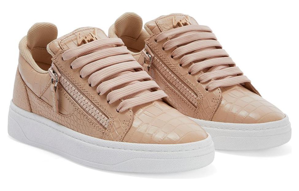 Order giuseppe zanotti/GZ Gz94 皮革 圓頭綁帶 低筒 板鞋 女款 粉色