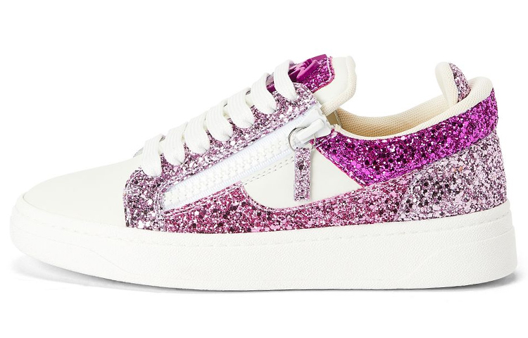 (W) Giuseppe Zanotti GZ94 'White Pink Zipper Low-Top'