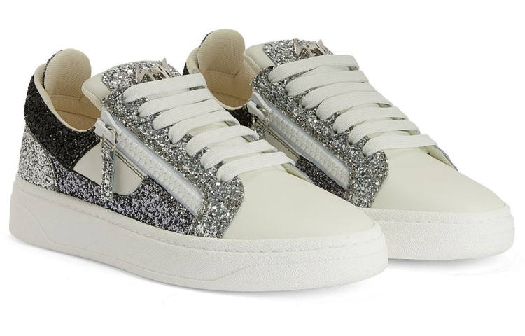 Order (W) Giuseppe Zanotti GZ94 Rendah 'Perak Hitam Zip' RW30016002