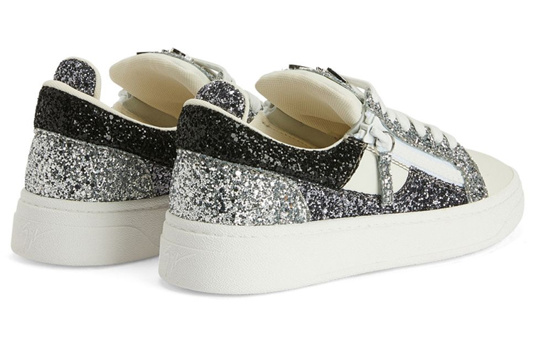 Shop (W) Giuseppe Zanotti GZ94 Rendah 'Perak Hitam Zip' RW30016002