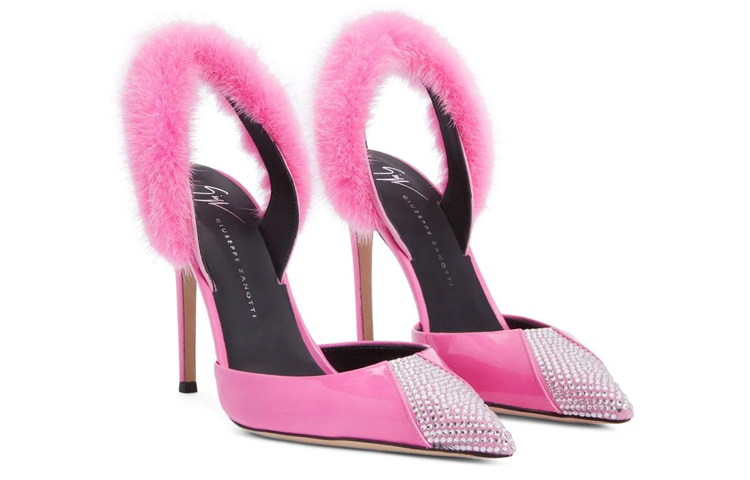 (W) Giuseppe Zanotti Henriette Strass 'Pink Patent Pointed Open-Back High Heels' 圖 4