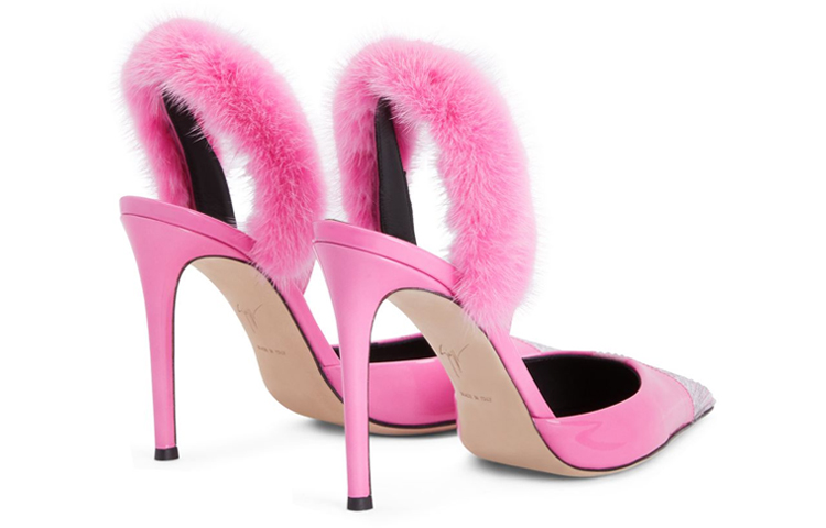 (W) Giuseppe Zanotti Henriette Strass 'Pink Patent Pointed Open-Back High Heels' 圖 5