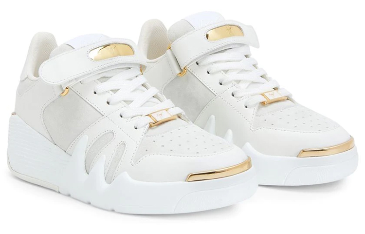 Order (W) Giuseppe Zanotti High-Top 'Talon Kulit Putih dan Suede' RW20032001
