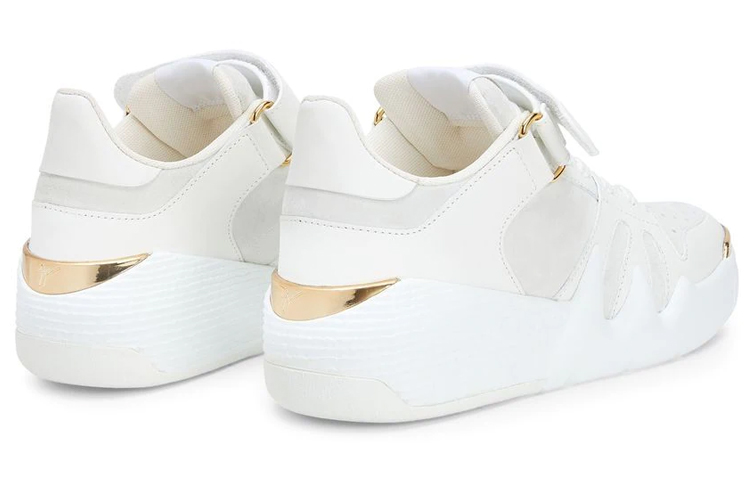 Lookbook (W) Giuseppe Zanotti High-Top 'Talon Kulit Putih dan Suede' RW20032001