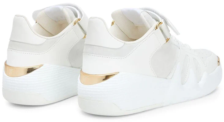 (W) Giuseppe Zanotti High-Top 'Talon Kulit Putih dan Suede' RW20032001 Lookbook (W) Giuseppe Zanotti High-Top 'Talon Kulit Putih dan Suede' RW20032001
