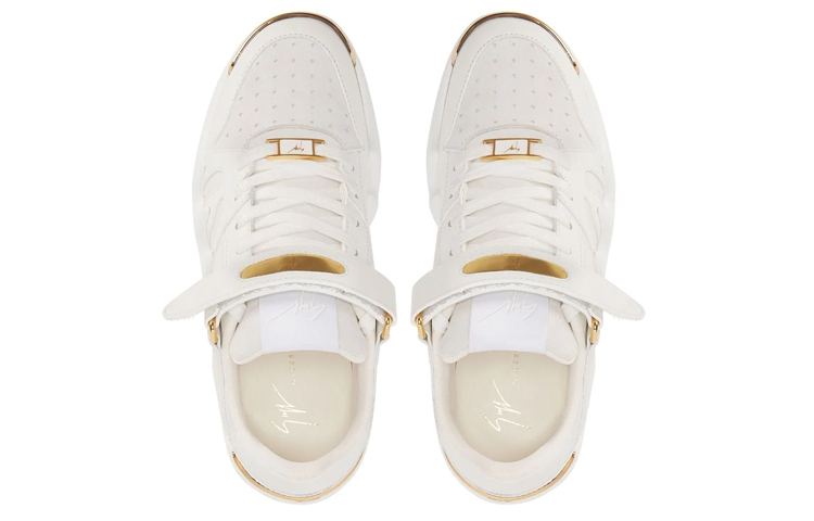 Shop (W) Giuseppe Zanotti High-Top 'Talon Kulit Putih dan Suede' RW20032001