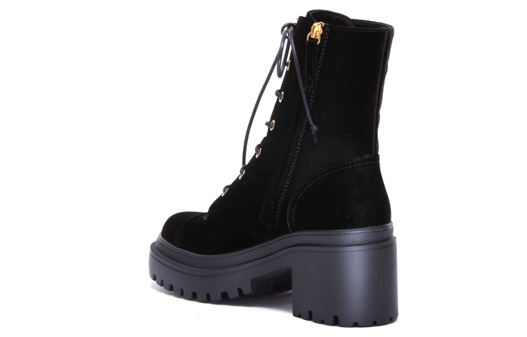 Lookbook (W) Giuseppe Zanotti Zapatillas Altas 'Black Velvet con Cordones' I270036001
