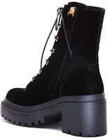 Lookbook Giuseppe Zanotti/GZ 絨面 繫帶 時尚短靴 女款 黑色