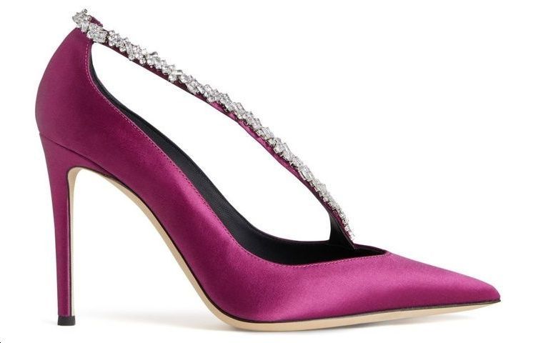 (W) Giuseppe Zanotti High Heel Pumps 'Purple Velvet Satin Pointed Toe' 圖 2