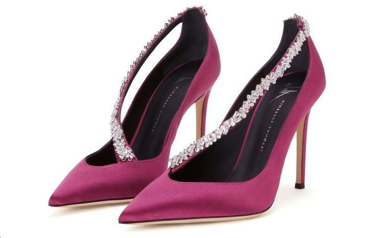(W) Giuseppe Zanotti High Heel Pumps 'Purple Velvet Satin Pointed Toe' 圖 4