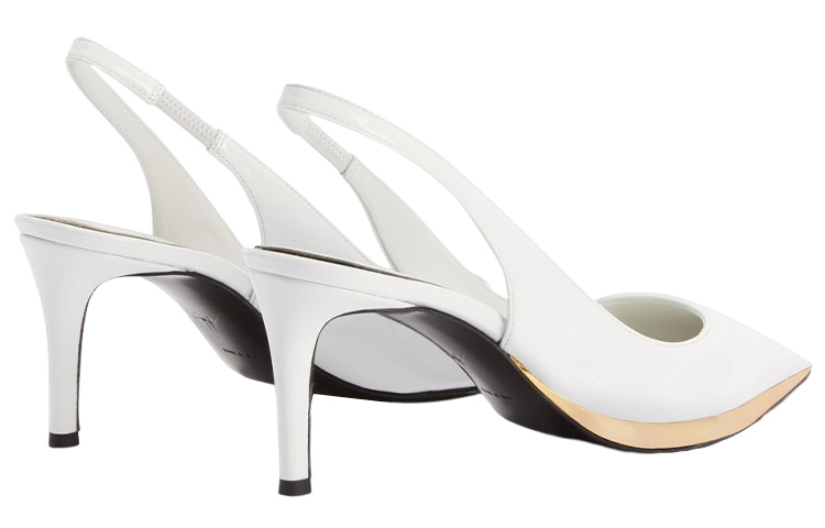 Shop (W) ジュゼッペザノッティ 白パテント ハイヒールスライド E350000005