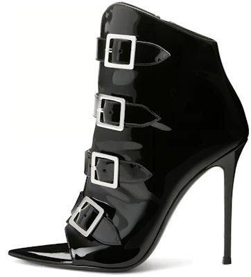 (Women) Giuseppe Zanotti Intrigo Buckle 'Black Peep-Toe' E360005001 Buy (Women) Giuseppe Zanotti Intrigo Buckle 'Black Peep-Toe' E360005001